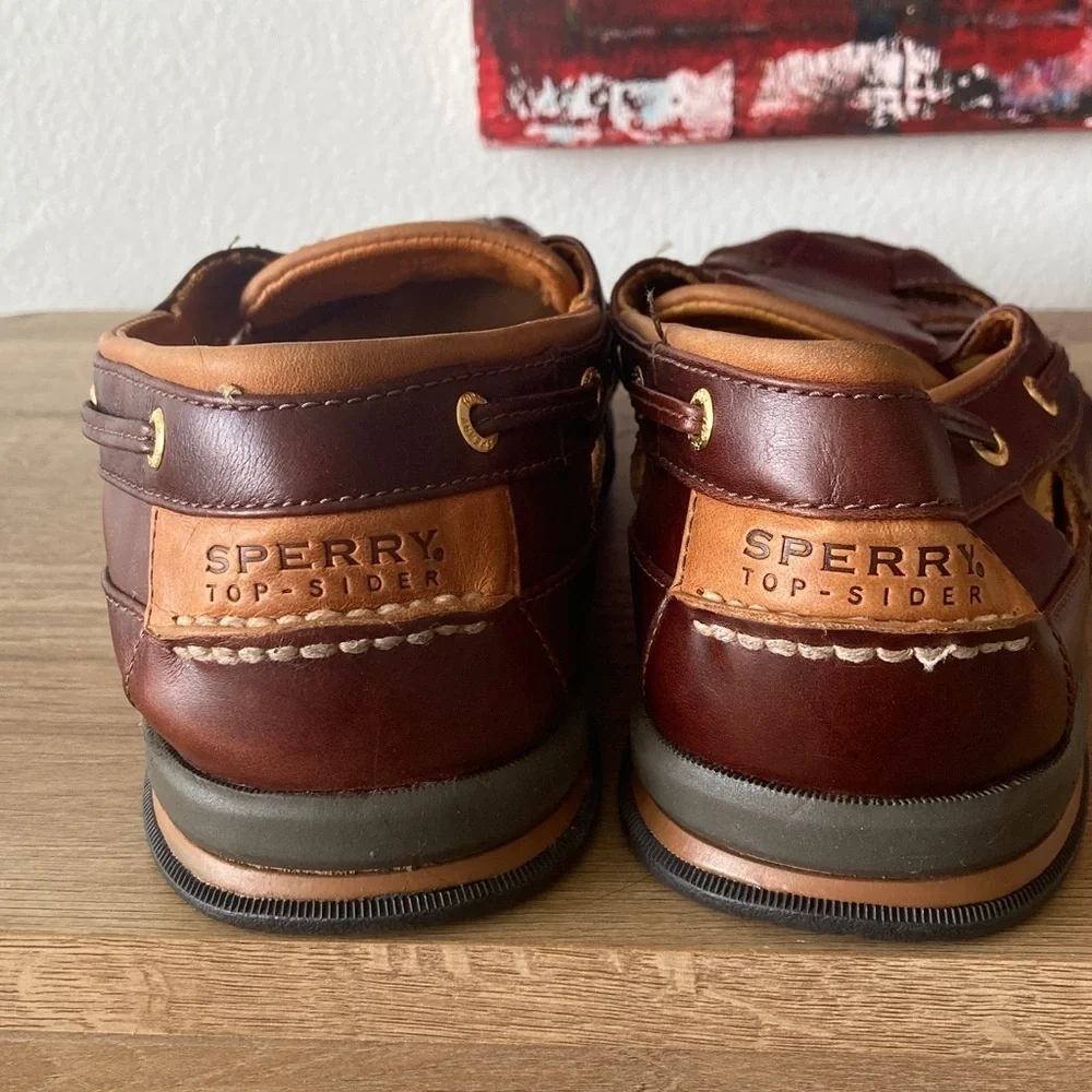Sperry Men's Dark Brown Leather Boat Shoes